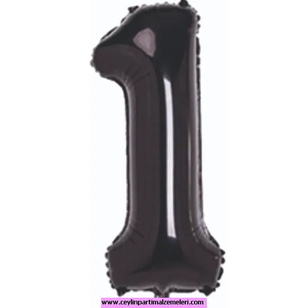 1 Rakam Siyah Folyo Balon